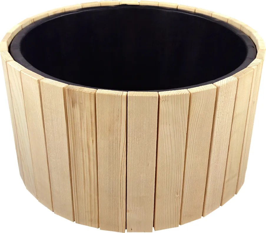 AMADEA Dřevěný designový obal s plastovou nádobou uvnitř, 64x64x35 cm