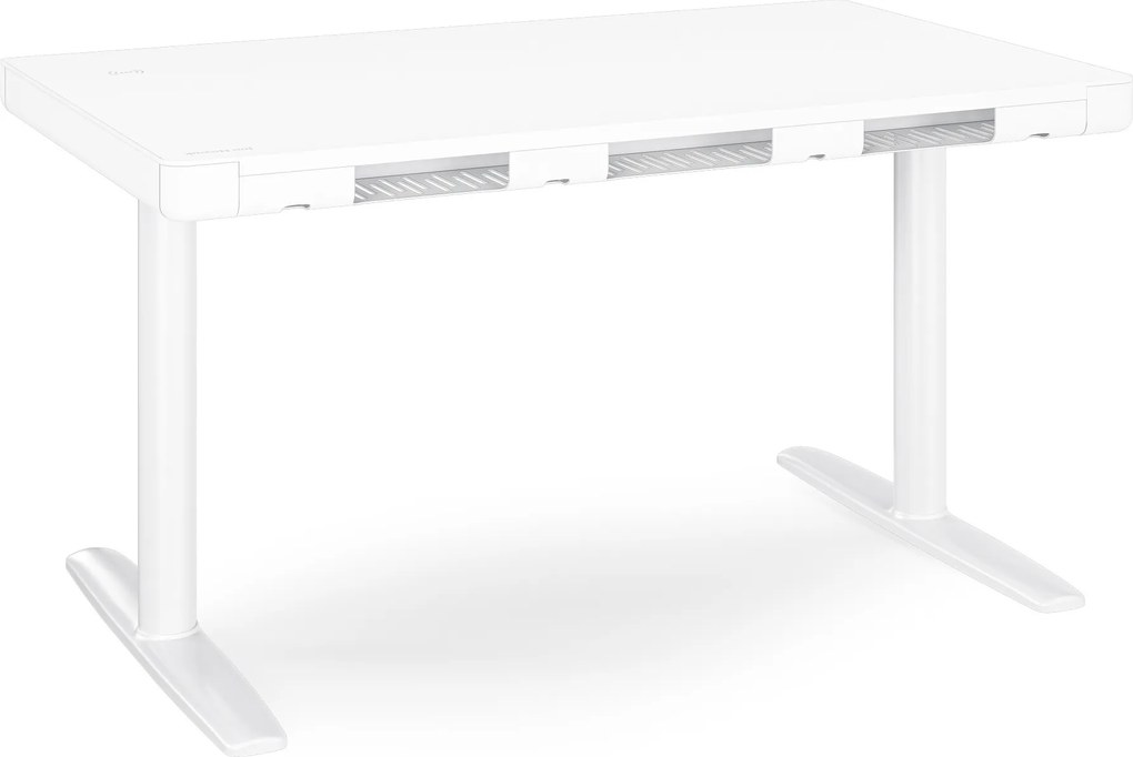 Elektrický písací stôl sit-stand so zásuvkou a bezdrôtovou nabíjačkou Qi biely, 1200 mm: ELLIS