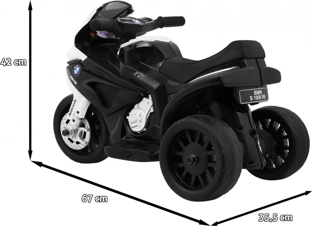 Ramiz BMW S1000 RR Mini detský motocykel na batérie čierny + 3 kolieska + zvuky + LED