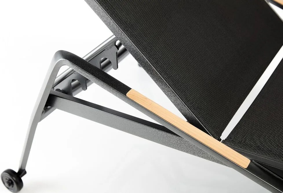 KETTLER DIAMOND hliníkové ležadlo s teakovými opierkami