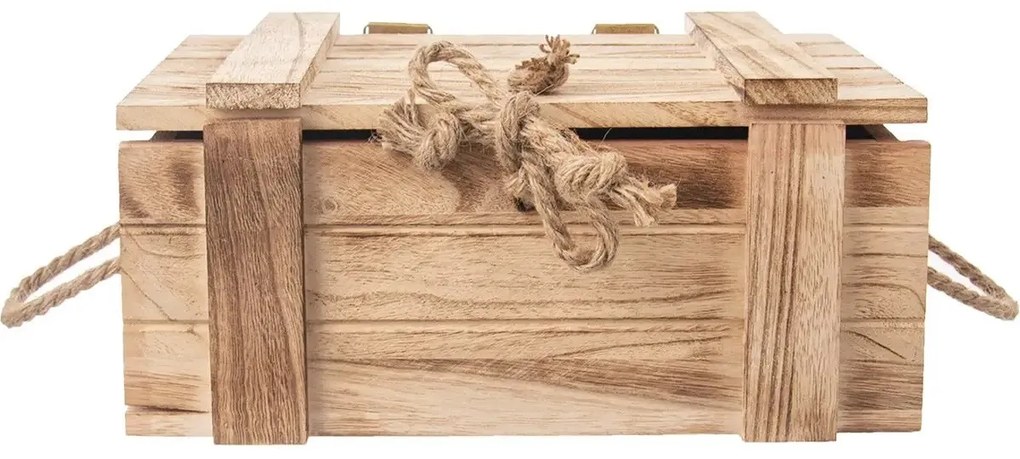 Orion Drevená debnička s rúčkami a vekom, TRUHLA NATURE 36 x 26 x 16 cm