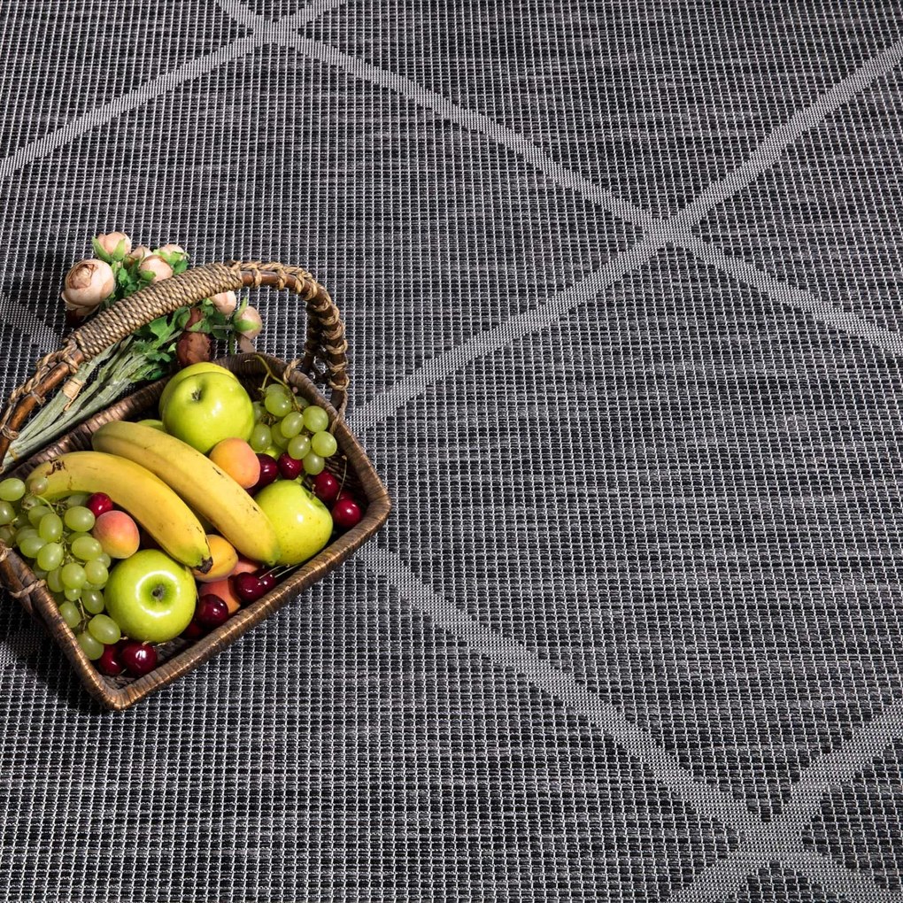 Dekorstudio Šnurkový koberec PALM 3075 - grafitový Rozmer koberca: 60x110cm