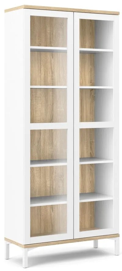 Biela/v prírodnej farbe vitrína v dekore duba 89x203x36 cm Roomers – Tvilum