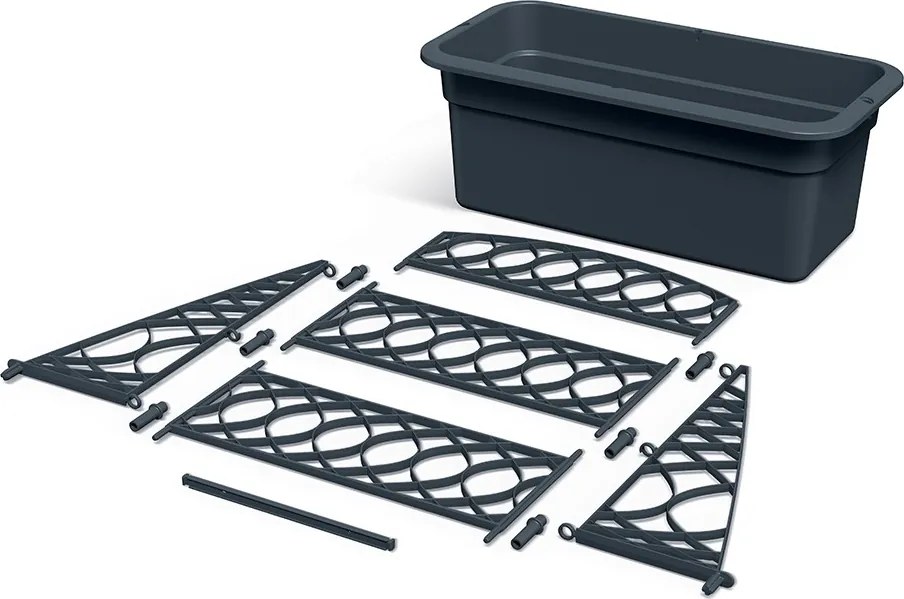 Kvetináč s pergolou Blomas 58 cm sivý