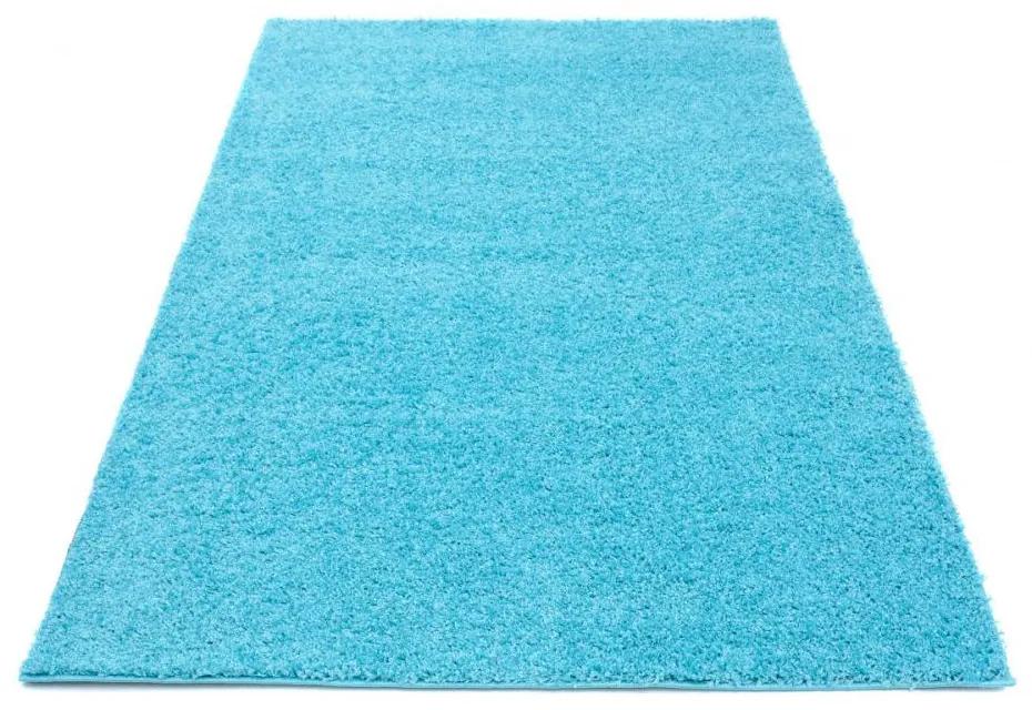 Kusový koberec Shaggy Tokyo tyrkysový 70x200cm