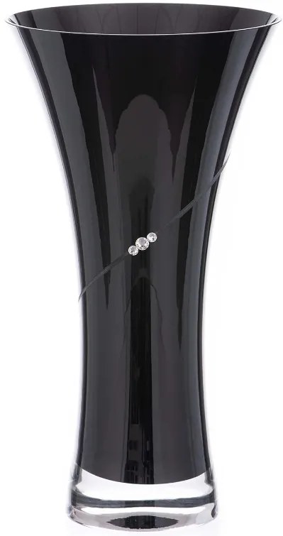 Diamante sklenená váza Silhouette City Black s kamienkami Swarovski 25cm