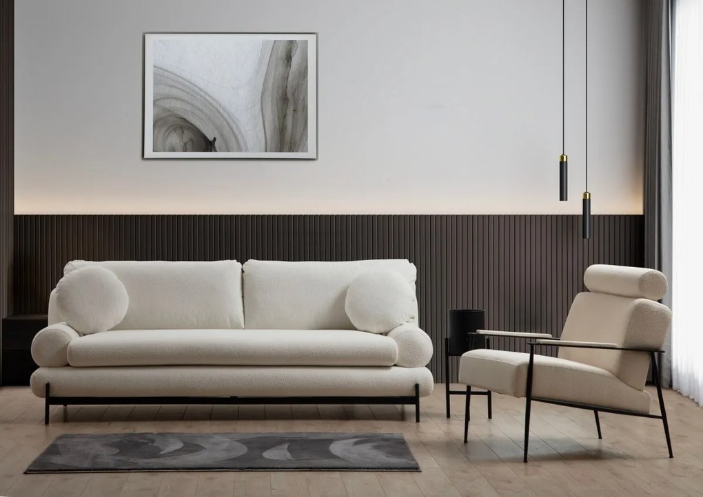 Trojmiestna pohovka Livorno 230 cm biela