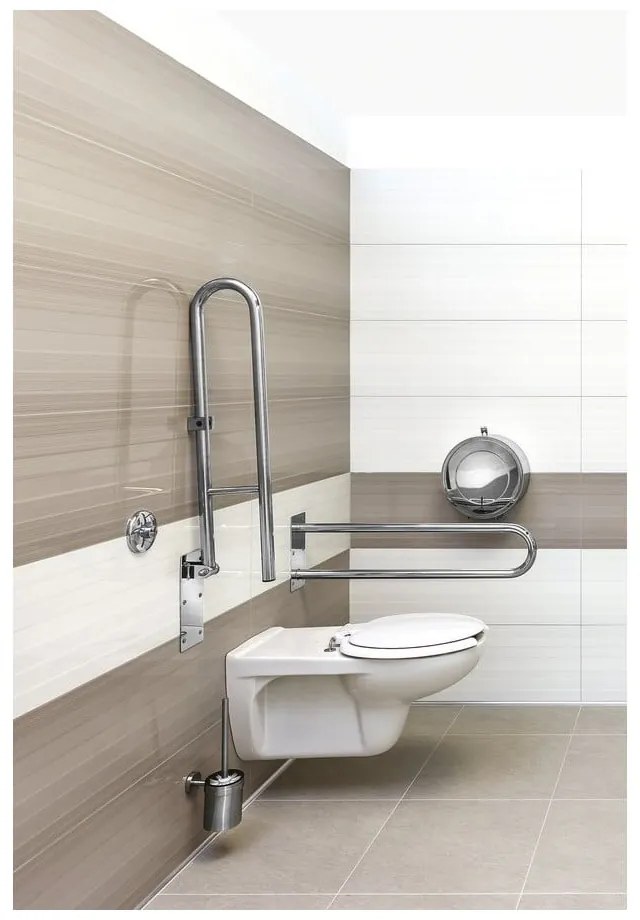 Nástenné madlo do kúpeľne z nehrdzavejúcej ocele 62 cm Handicap – Sapho