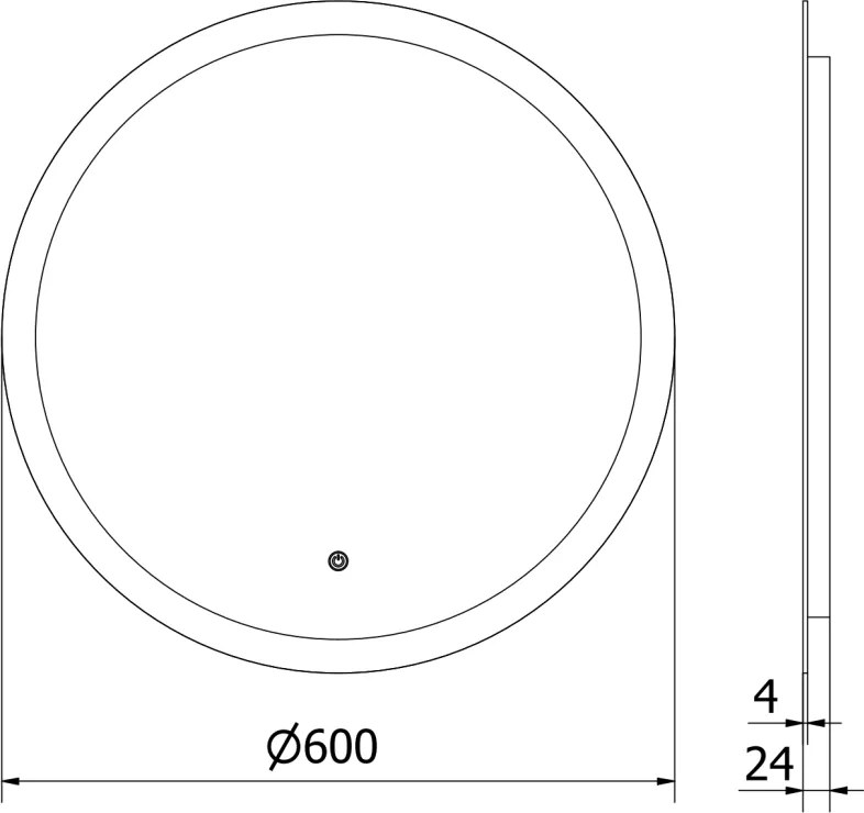 Mexen Oro, okrúhle LED podsvietené kúpeľňové zrkadlo 60 cm, 6000K, vykurovacia podložka proti zahmlievaniu, 9824-060-060-611-00