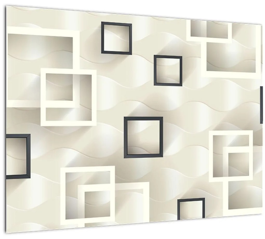 Geometrický abstraktný sklenený obraz (70x50 cm)