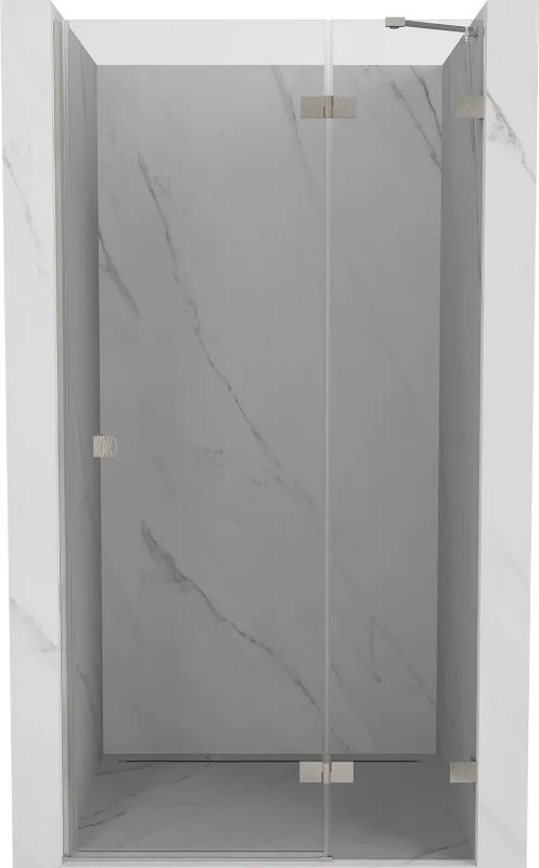Mexen, Mexen Lunar pravé otočné sprchové dvere 120 cm, transparentné, brúsený nikel - 834-120-000-97-00-P