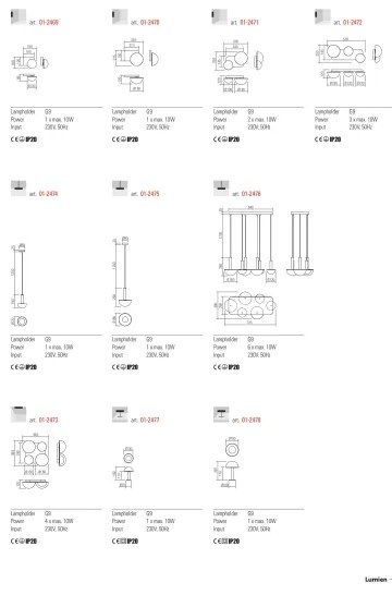 Redo 01-2470 - Nástenné svietidlo LUMIEN 1xG9/10W/230V zlaté/biele