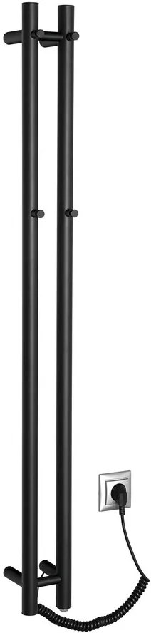 Sapho Sapho, PAPINADO elektrický sušiak uterákov, 109x1200mm, 40W, čierna mat, ER340