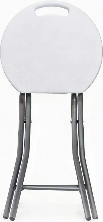 CH Okrúhla skladacia stolička - biela