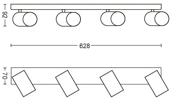 Philips 50594/30/PN - Bodové svietidlo MYLIVING KOSIPO 4xGU10/5,5W/230V