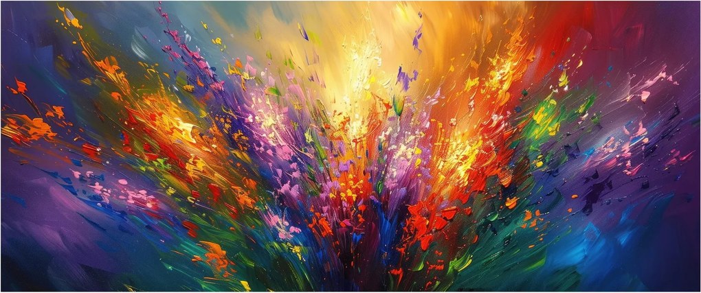 Obraz - Abstrakcia kvetov (120x50 cm)