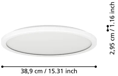 Eglo 901472 -LED RGBW St. kúpeľ. svietidlo ROVITO 18,5W/230V pr.38,9cm IP44 biela
