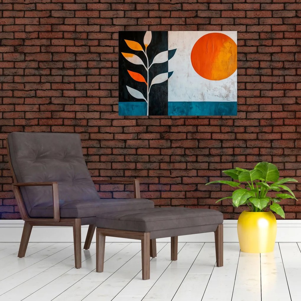 Obraz - Abstrakcia rastliny a slnka (70x50 cm)