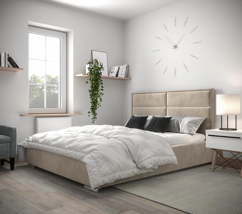 Moderná čalúnená posteľ NEVADA - Drevený rám,140x200
