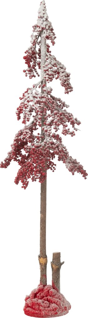 Vianočná dekorácia zasnežený stromček s červenými bobuľami Berries XL – 30*30*135 cm