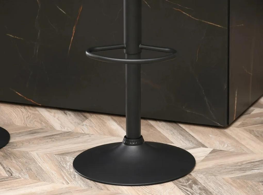Dizajnová barová otočná stolička EMILY šedá s čiernou nohou