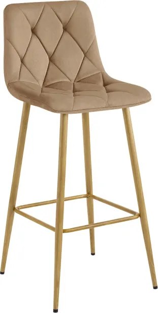 Barová stolička NADO zamatová, hnedá / hnedá