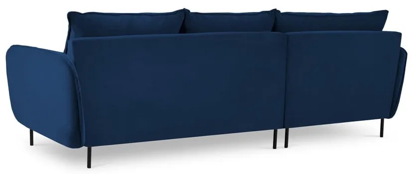 Modrá zamatová rohová pohovka (ľavý roh) Vienna – Cosmopolitan Design