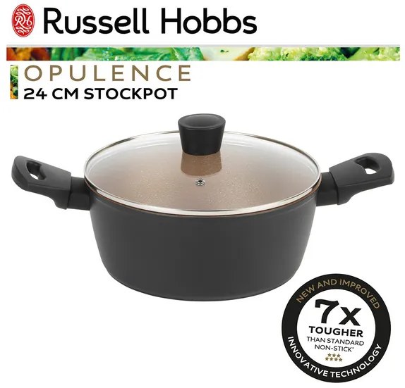 Russell Hobbs Hliníkový hrniec Opulence, čierny/zlatý (24 cm)  (100350903)