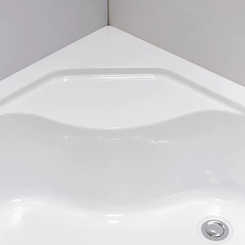 BPS-koupelny Štvrťkruhový sprchový kút MAJA WH 80x80 cm, biely v sete s hlbokou sprchovou vaničkou