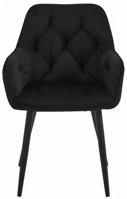 Set dvoch jedálenských stoličiek JORK zamatové, čierne (čierne nohy) 2 ks