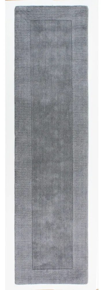 Sivý vlnený behúň Flair Rugs Tuscany Sienna Matte, 60 x 230 cm