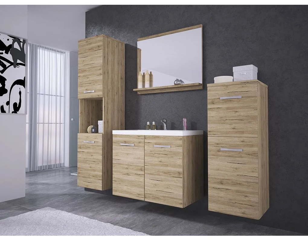 Kúpeľňová zostava Megi I, Farby: wotan, Sifón: bez sifónu, Umývadlová batéria: Economico BYU 020M