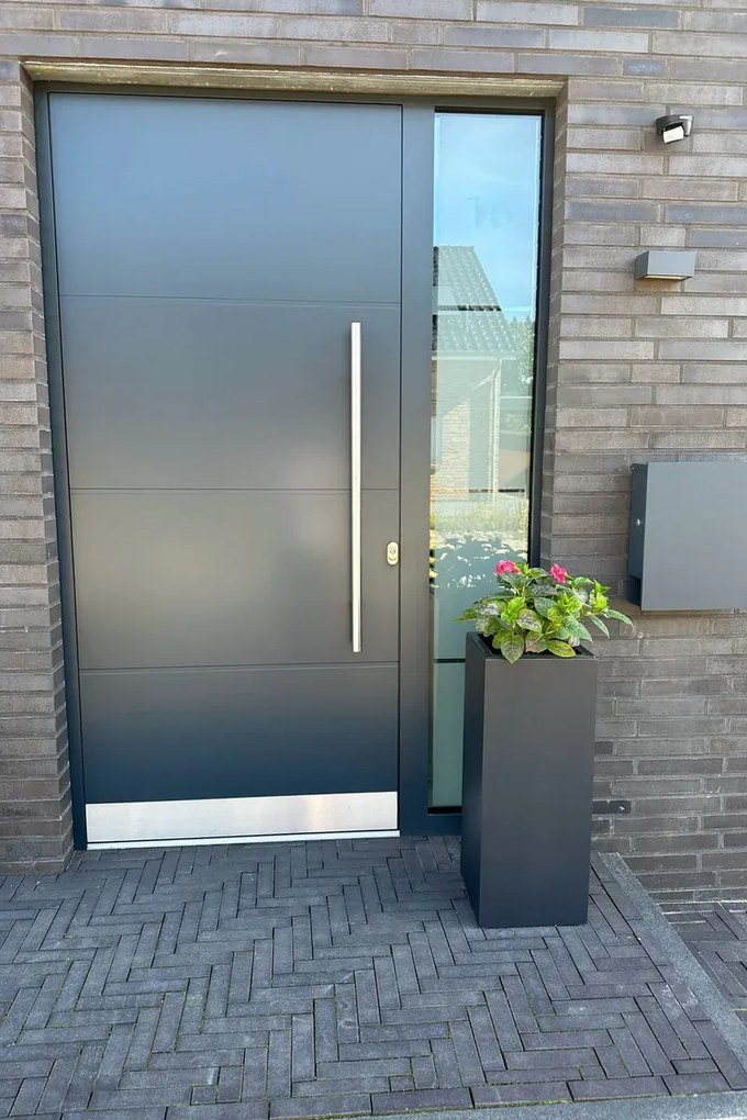 Kvetináč BLOCK, sklolaminát, výška 75 cm, antracit