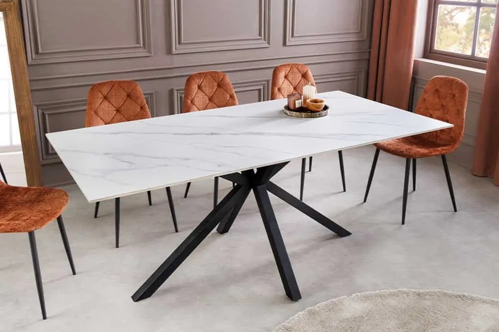 Keramický jedálenský stôl Fabrico 160 cm biely