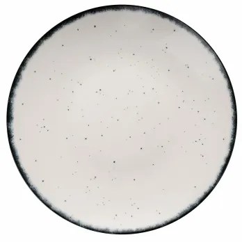 24-dielna jedálenská súprava, biela/čierna, porcelán