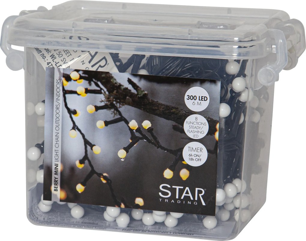 STAR TRADING Vonkajšia svetelná LED reťaz Berry Mini Warm White 6 m