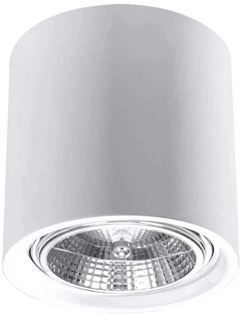 Stropné svietidlo Kalu, 1x biele kovové tienidlo