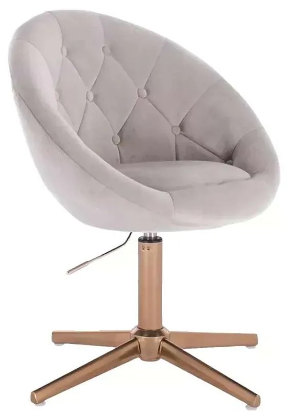 LuxuryForm DESIGN Kreslo VERA VELUR na zlatom kríži - svetlo šedé
