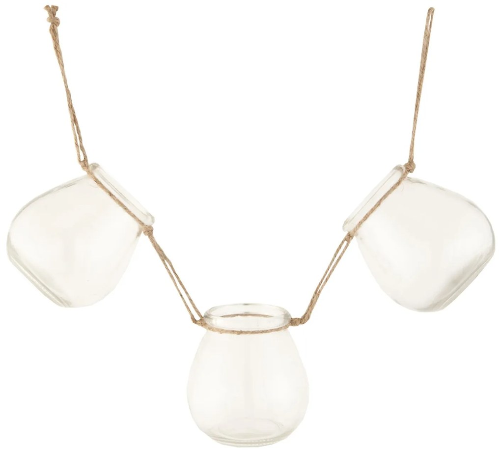 Sklenený závesný svietnik banky - 40 * 9 * 11 cm