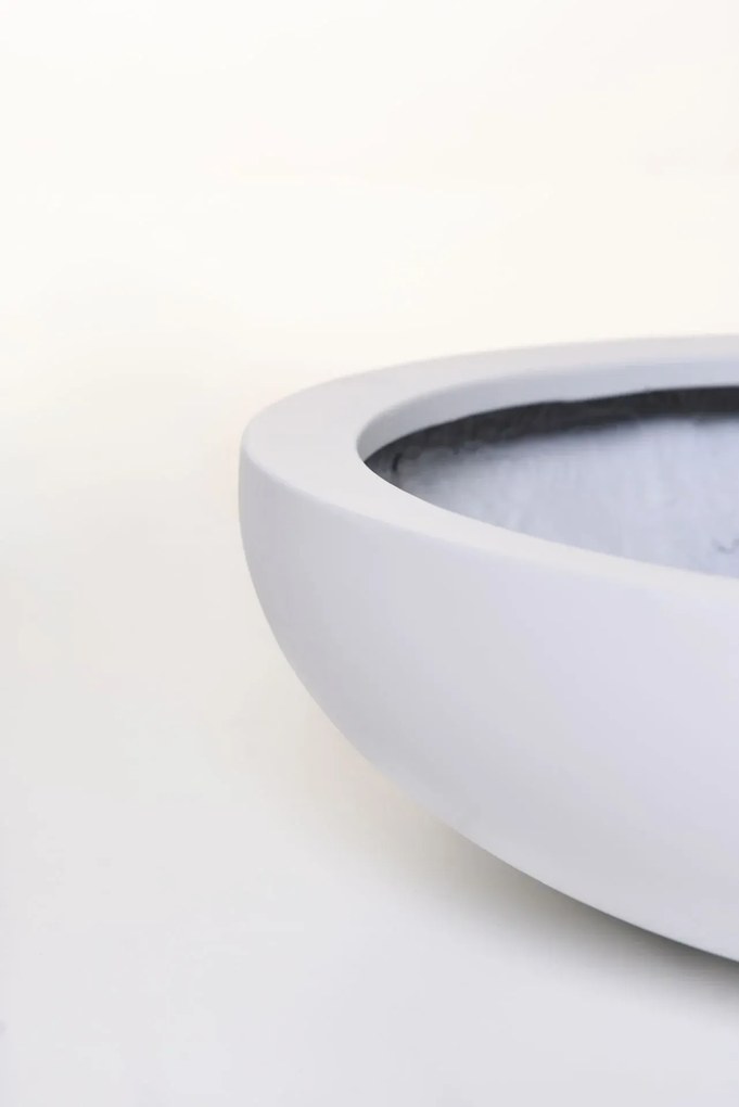 Okrasná miska PLANA, sklolaminát, 11xØ43 cm, biela