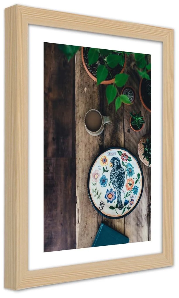 Gario Plagát Vyšívaný vták Farba rámu: Bez rámu, Rozmery: 30 x 45 cm