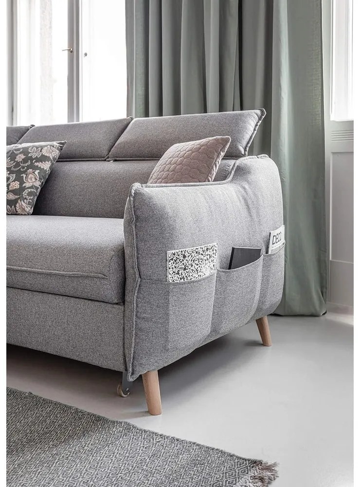 Svetlosivá rozkladacia rohová pohovka (ľavý roh) Sweet Harmony – Miuform