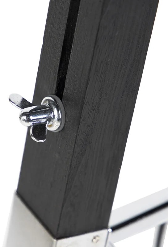 Stojaca lampa trojnožka čierna s tienidlom 45 cm ľanové biele