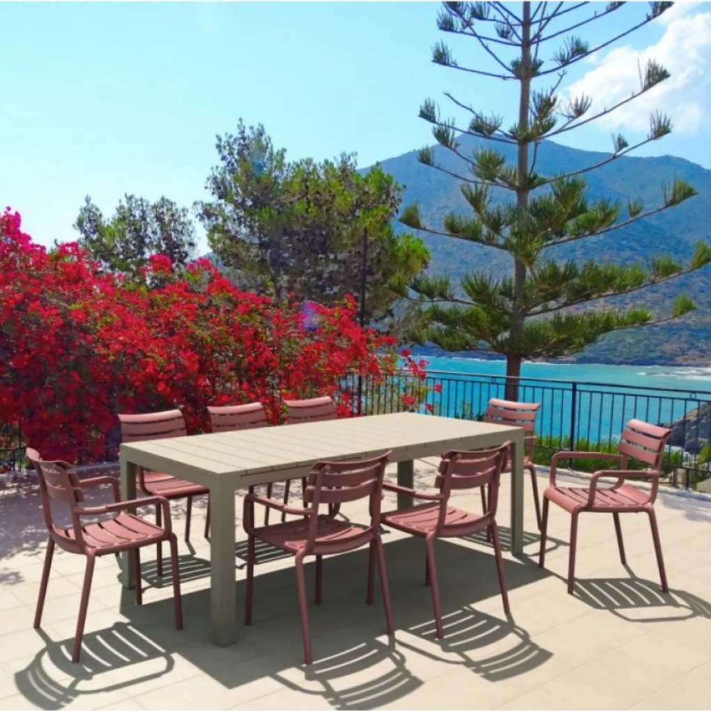 ATLANTIC 140 záhradný rozťahovací stôl taupe