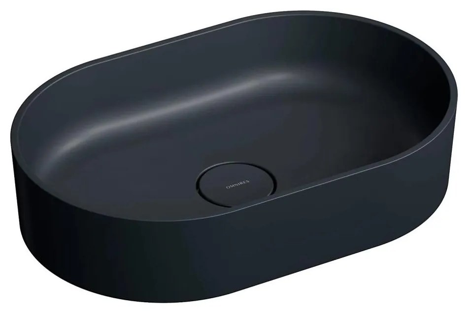 OMNIRES OVOUNBLV - Umyvadlo OVO 55x36 cm dolomit matná černá láva