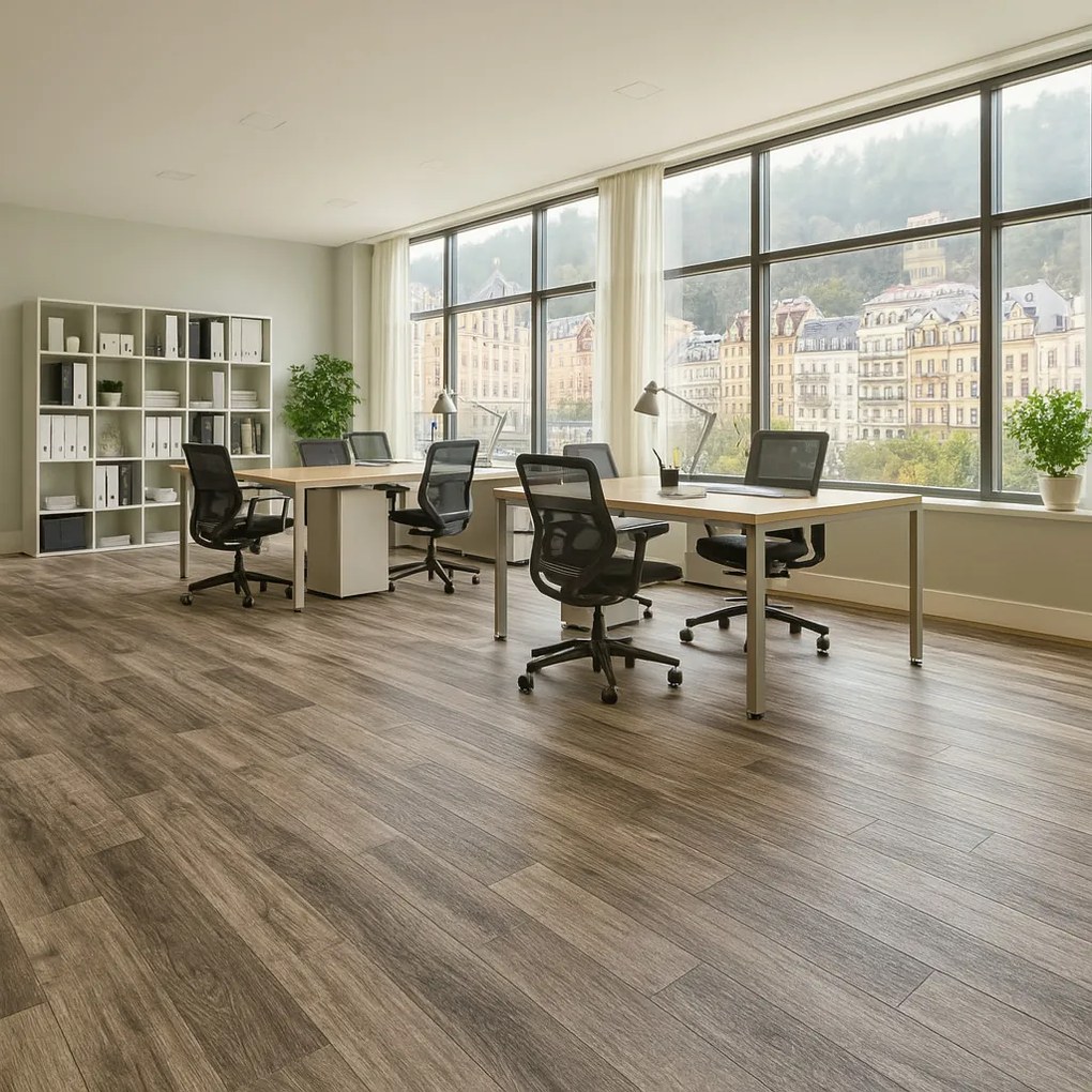 Beauflor, PVC podlaha - lino Toptex Lime Oak 796M, na mieru, šíře 4m,5m, šedá, filc, chodba / predsieň