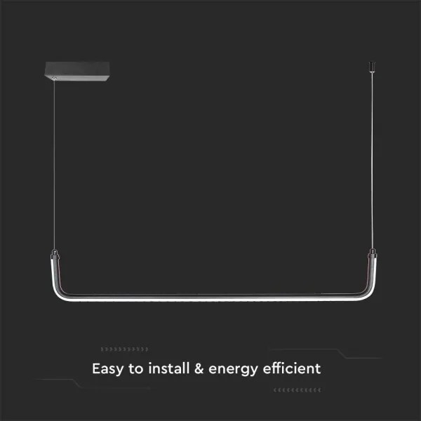 LED Luster na lanku LED/12W/230V 4000K 90 cm čierna