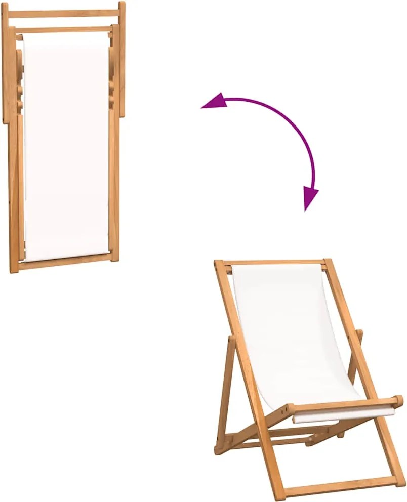 Multidom Kreslo na terasu, tíkové drevo 56x105x96 cm, krémové