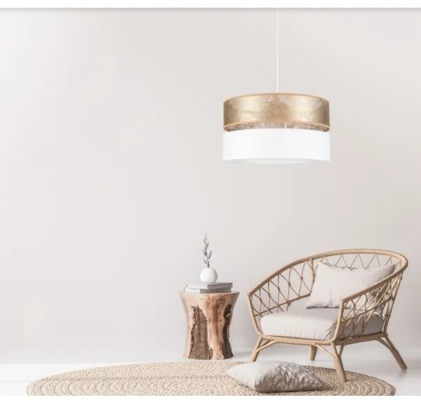 Luster na lanku LIMA 1xE27/60W/230V biela/zlatá