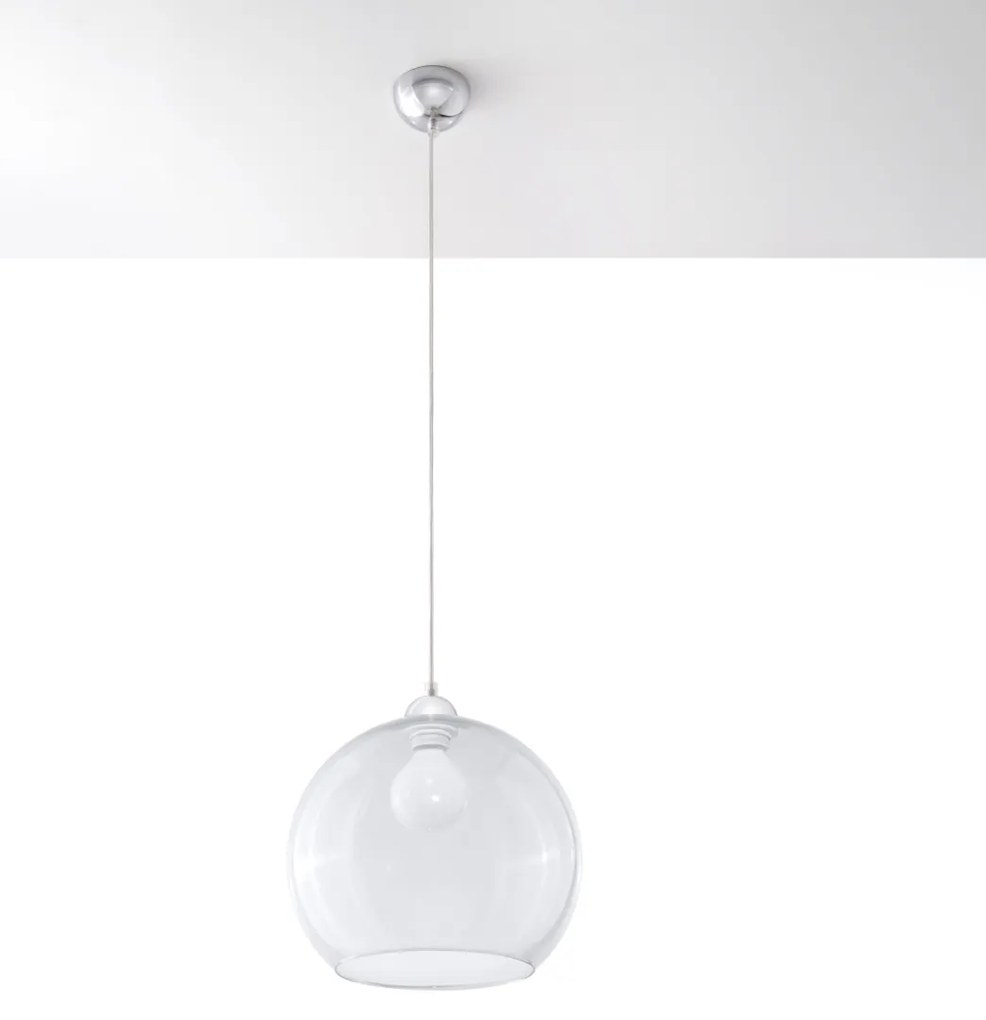 Závesné svietidlo Ball, 1x transparentné sklenené tienidlo